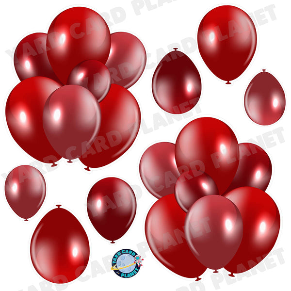 Maroon Balloon Bouquets and Singles Half Sheet Yard Card Set