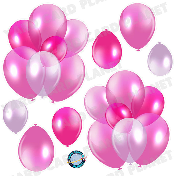 Hot Pink Balloon Bouquets and Singles Half Sheet Yard Card Set