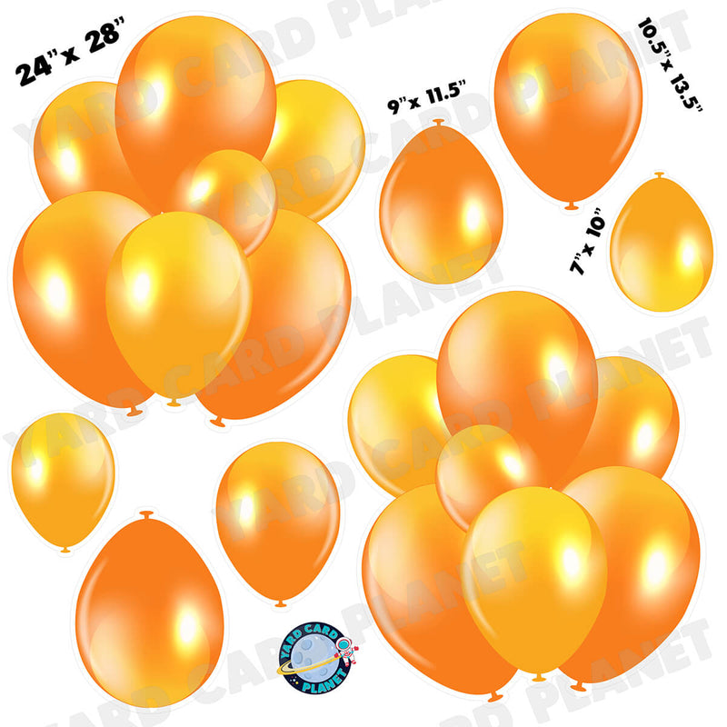 Orange Balloon Bouquets and Singles Half Sheet Yard Card Set