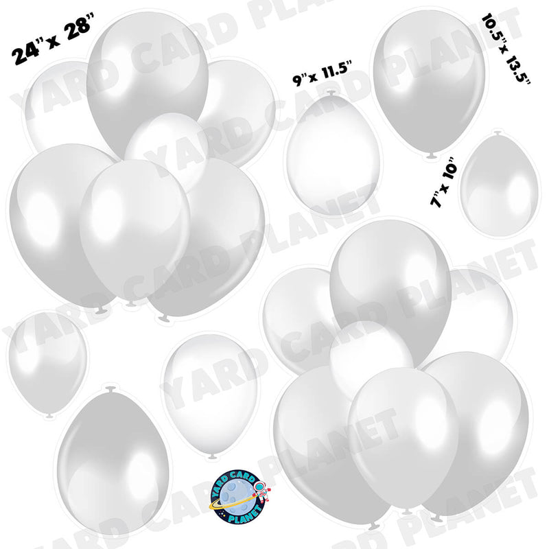 White Balloon Bouquets and Singles Half Sheet Yard Card Set