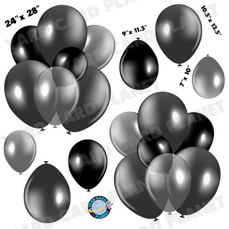 Black Balloon Bouquets and Singles Half Sheet Yard Card Set