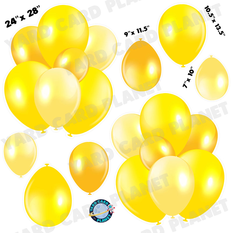 Yellow Balloon Bouquets and Singles Half Sheet Yard Card Set