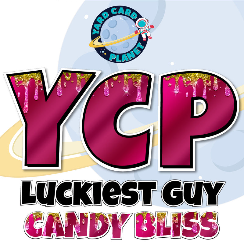 23" Luckiest Guy 36 pc. Large Letter Set in Candy Bliss Drip Pattern
