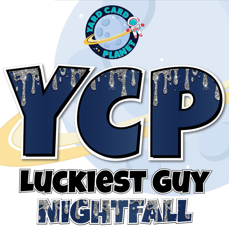 23" Luckiest Guy 36 pc. Large Letter Set in Nightfall Drip Pattern