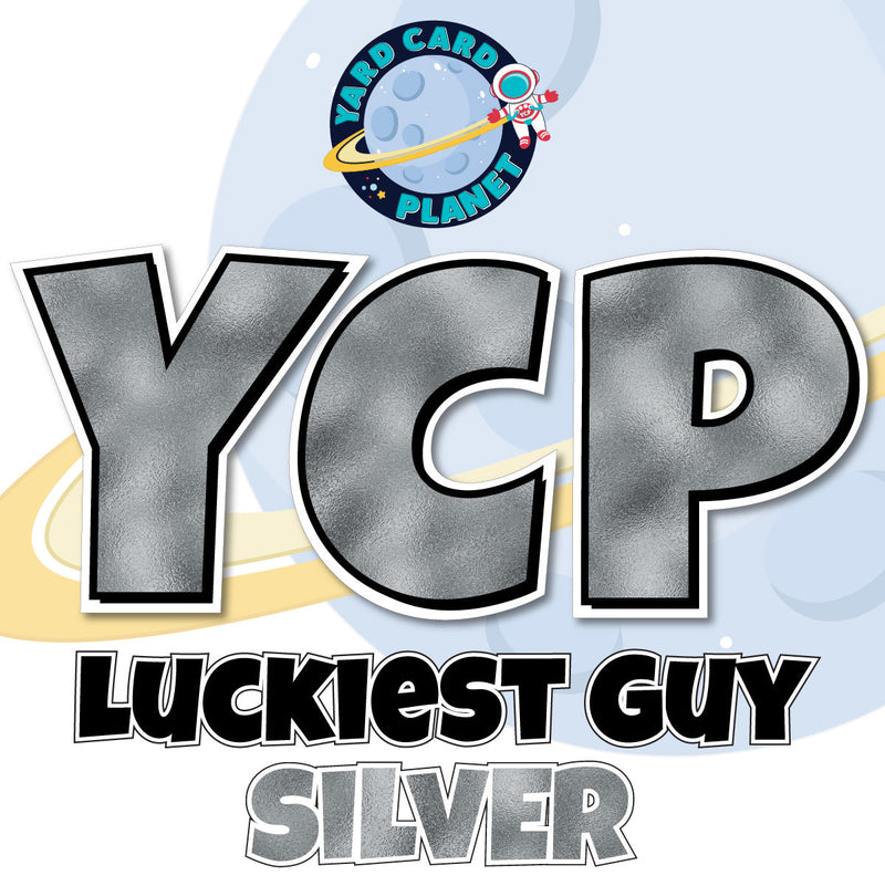 18" Luckiest Guy 38 pc. Large Letter and Symbols Set in Metallic Foil Pattern
