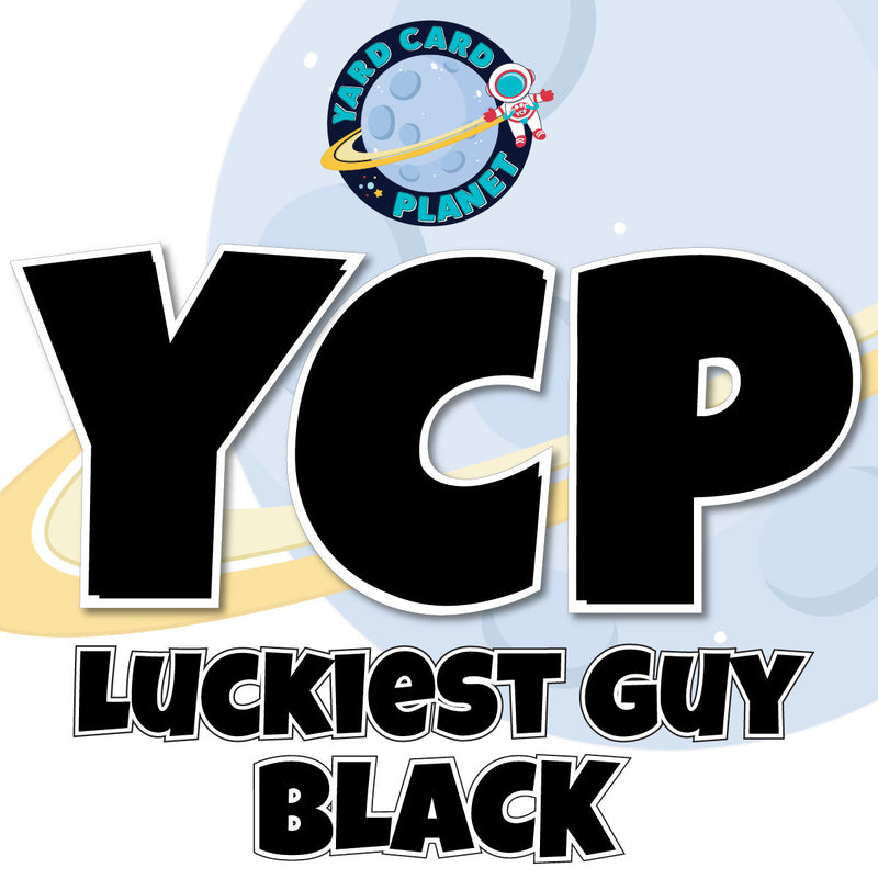 23" Luckiest Guy Large Letter and Symbols Set in Black Solid Color