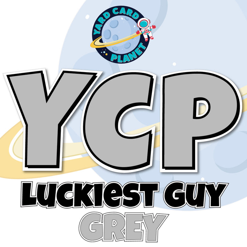23" Luckiest Guy Large Letter and Symbols Set in Grey Solid Color