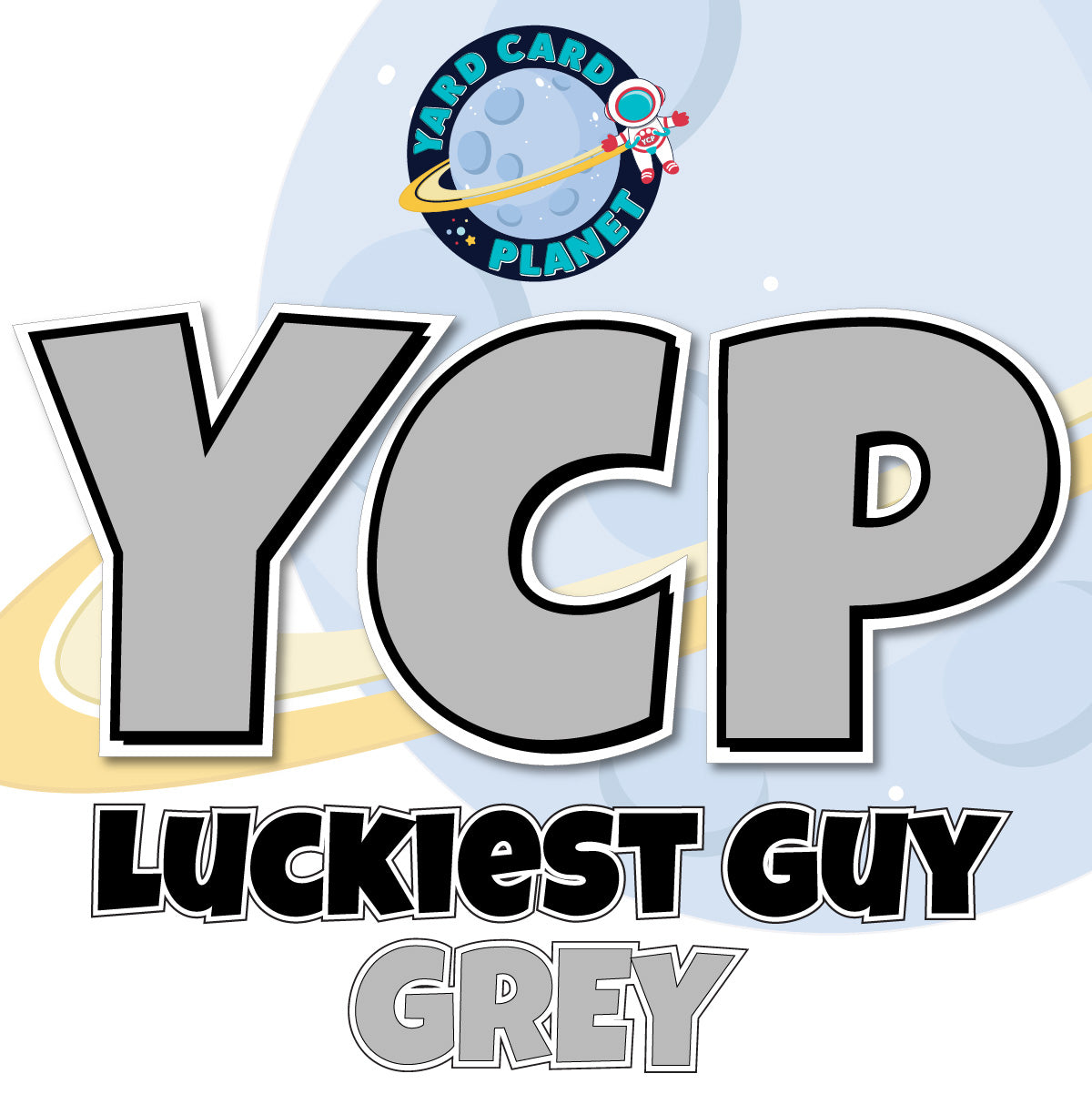 18" Luckiest Guy Large Letter and Symbols Set in Grey Solid Color