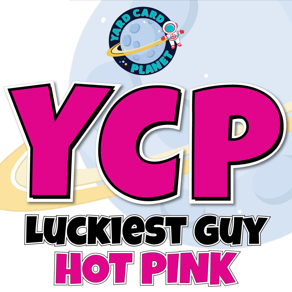 18" Luckiest Guy Large Letter and Symbols Set in Hot Pink Solid Color