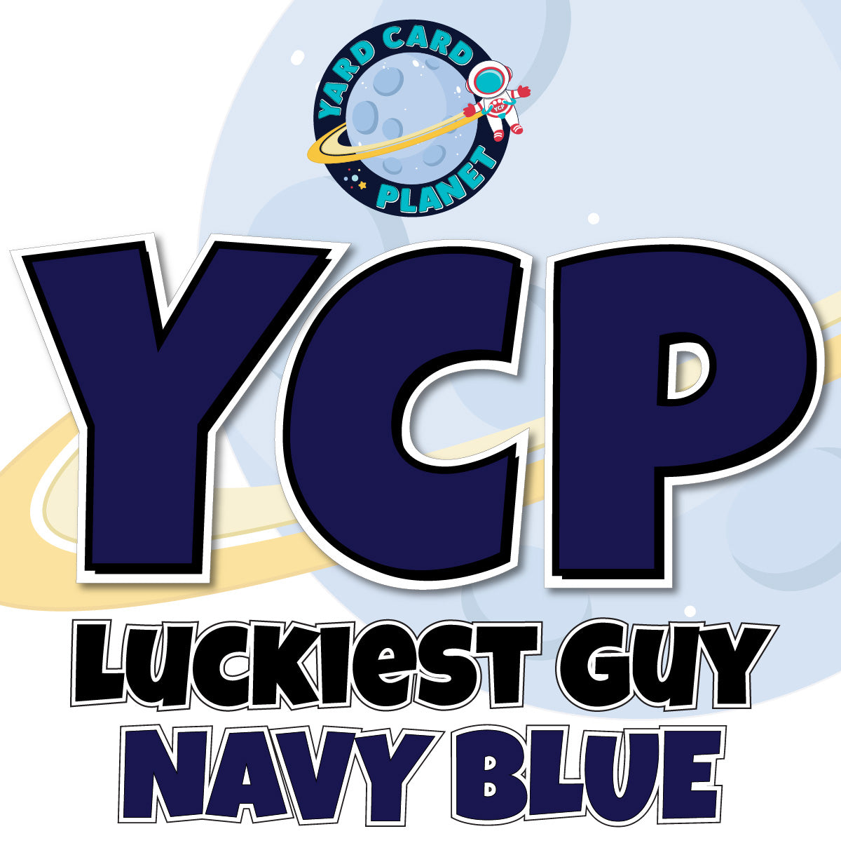 18" Luckiest Guy Large Letter and Symbols Set in Navy Blue Solid Color