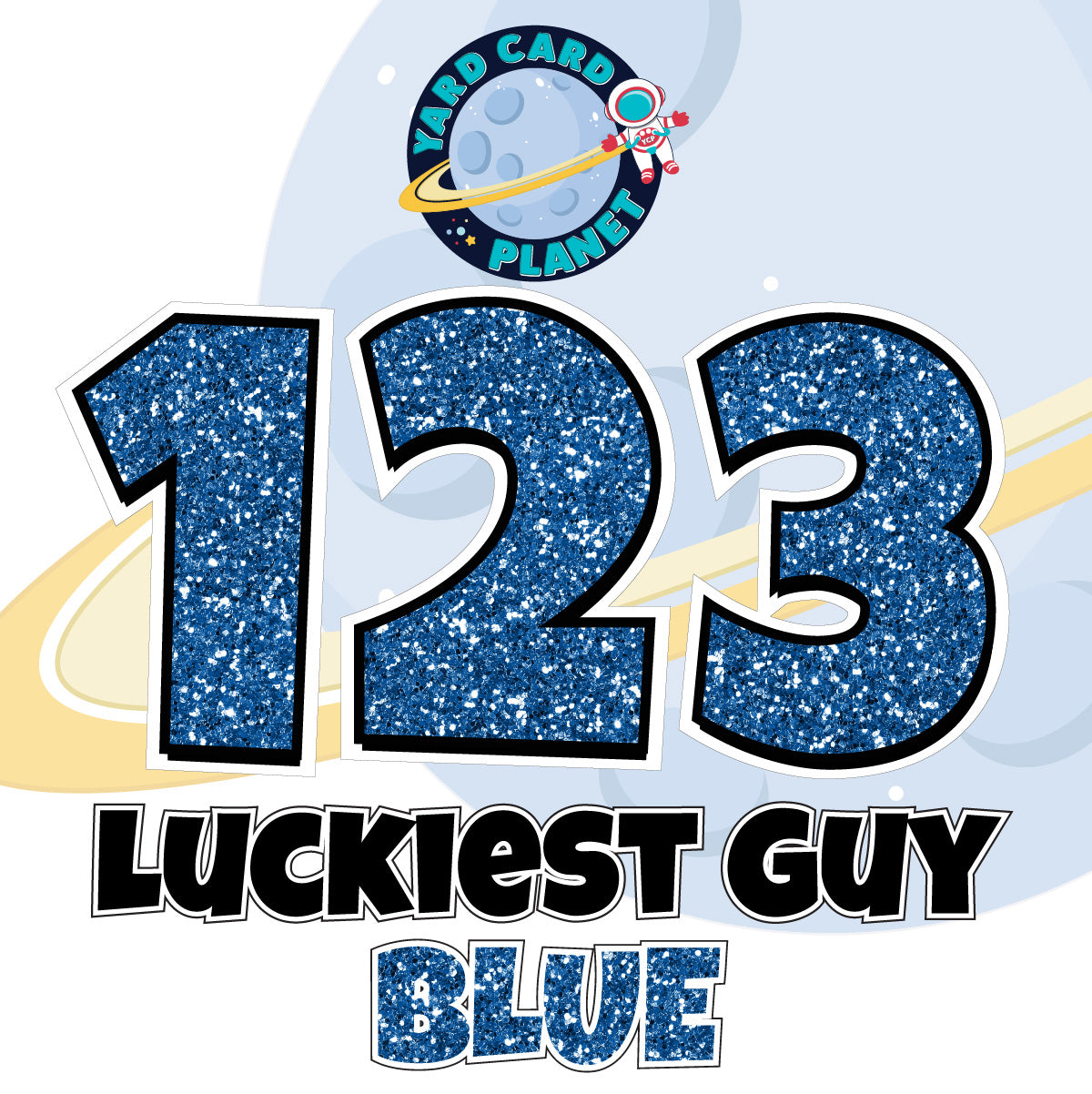 18" Luckiest Guy 52 pc. Numbers and Symbols Set in Glitter Pattern