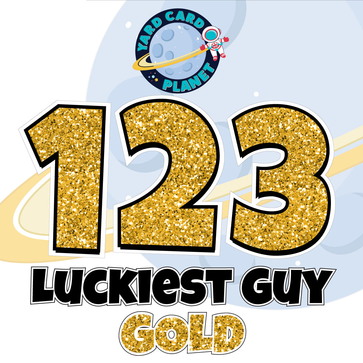 18" Luckiest Guy 52 pc. Numbers and Symbols Set in Glitter Pattern