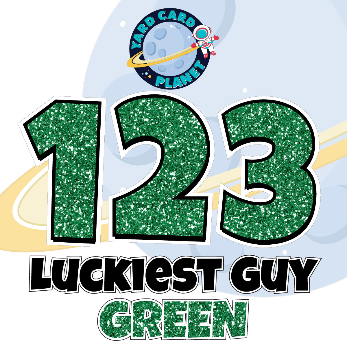 18" Luckiest Guy 52 pc. Numbers and Symbols Set in Glitter Pattern