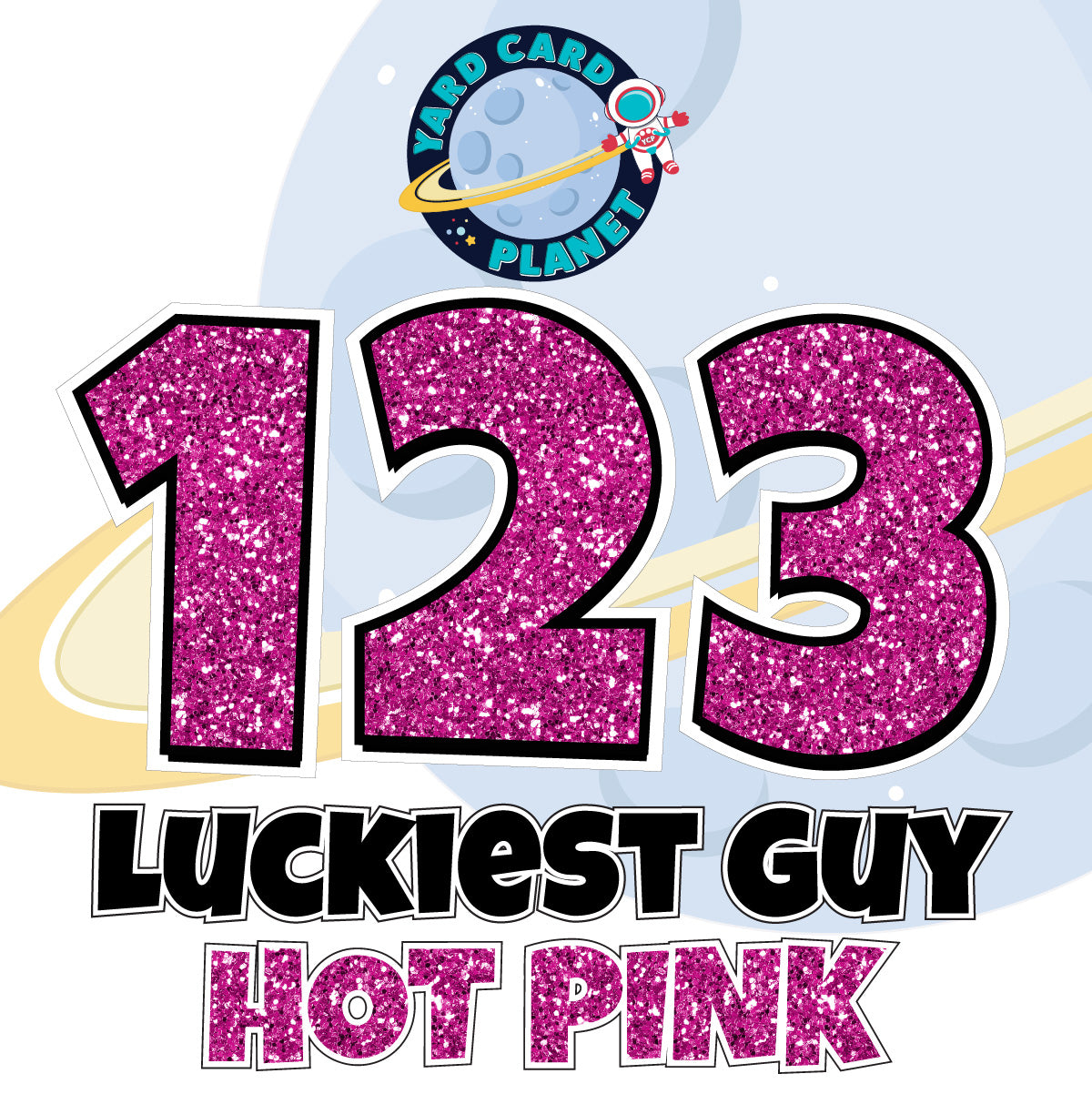 18" Luckiest Guy 52 pc. Numbers and Symbols Set in Glitter Pattern