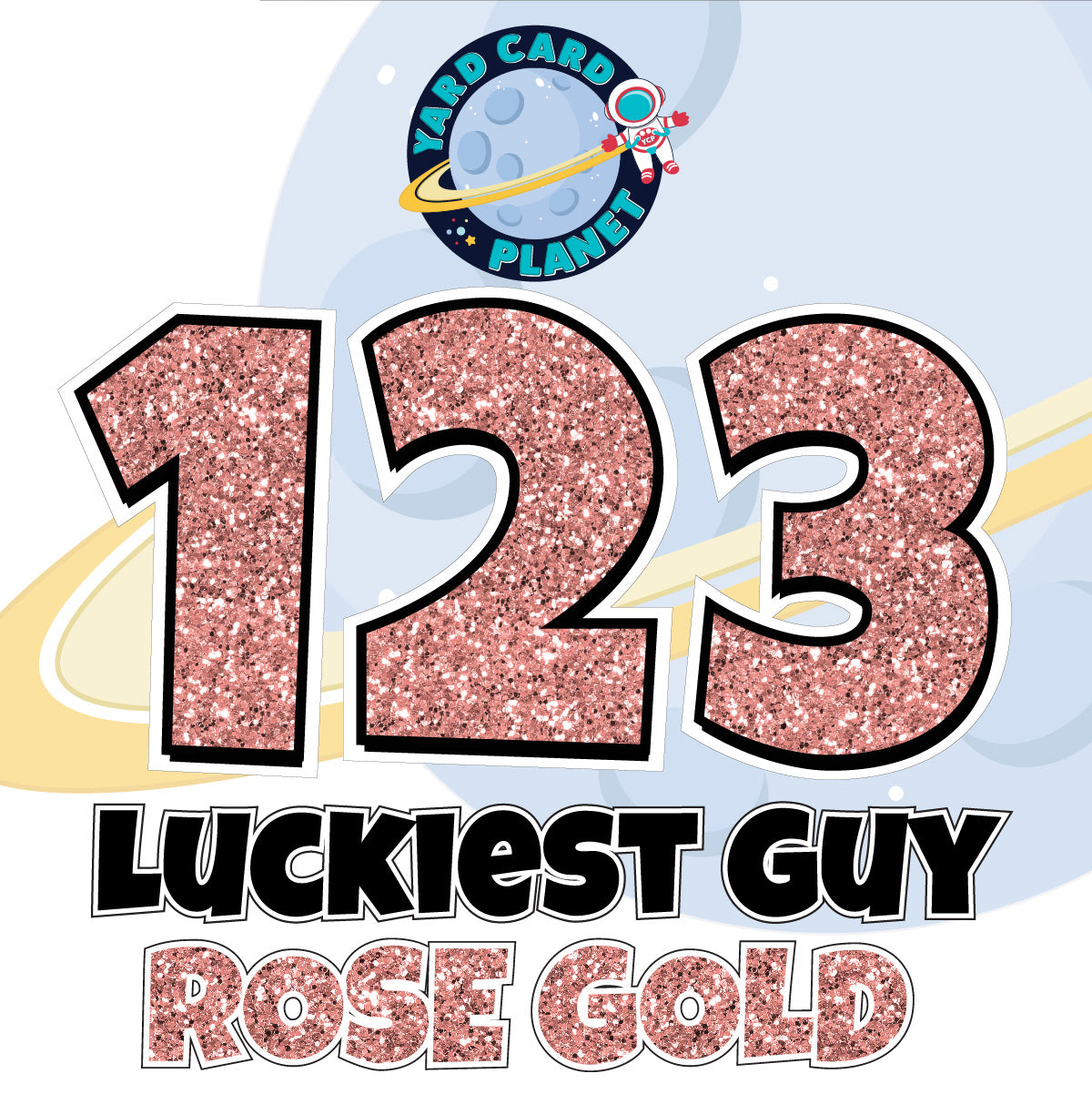 18" Luckiest Guy 52 pc. Numbers and Symbols Set in Glitter Pattern