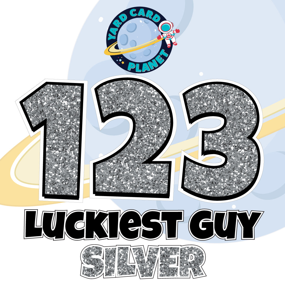 18" Luckiest Guy 52 pc. Numbers and Symbols Set in Glitter Pattern