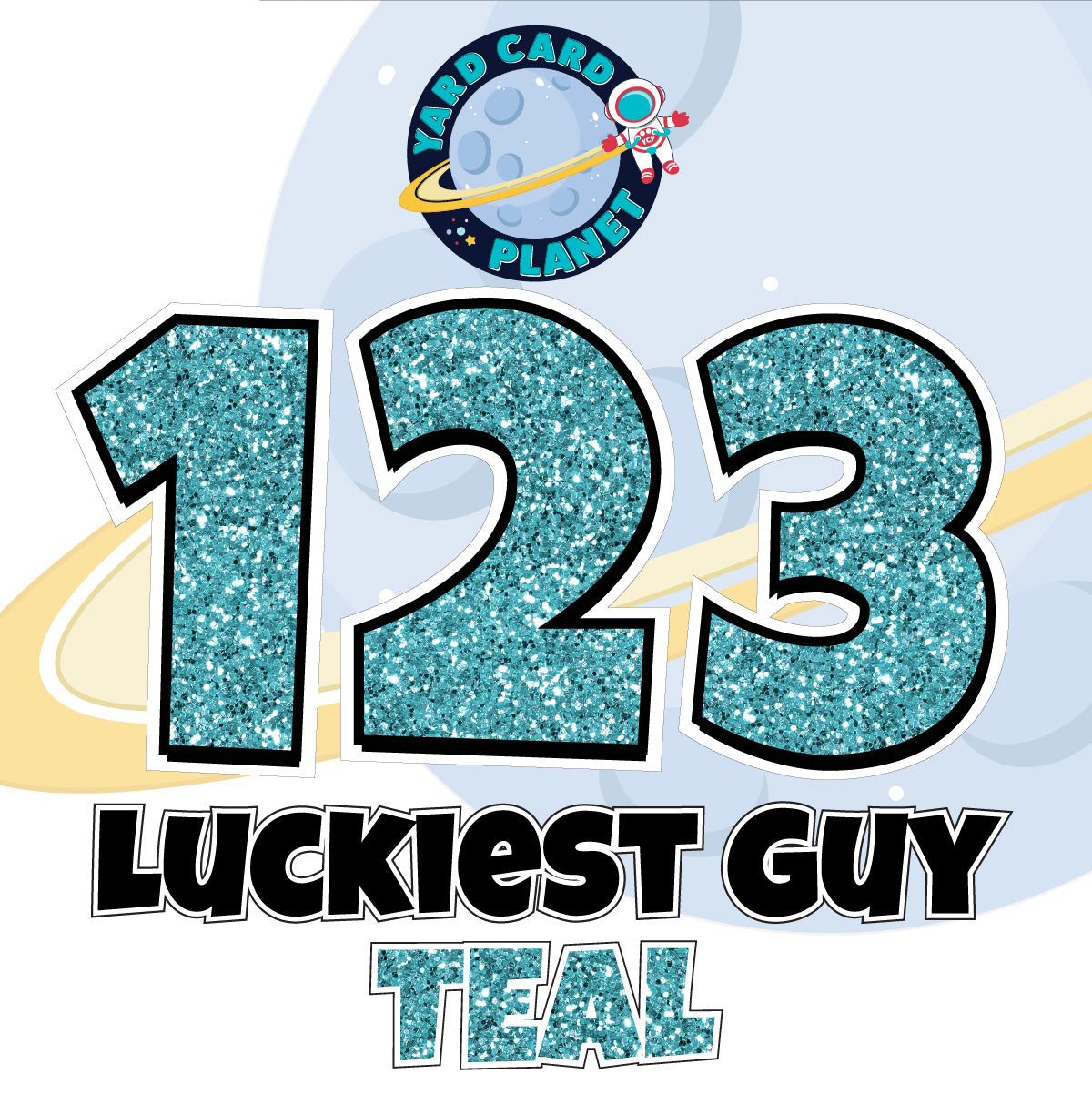 18" Luckiest Guy 52 pc. Numbers and Symbols Set in Glitter Pattern