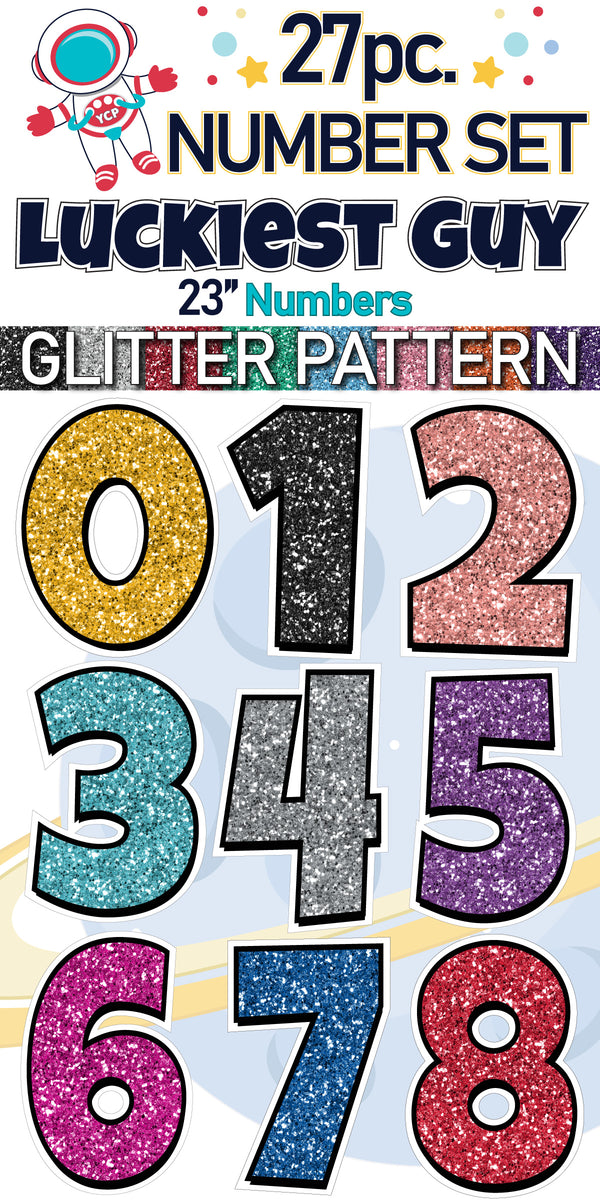 23" Luckiest Guy 27 pc. Number Set in Glitter Pattern