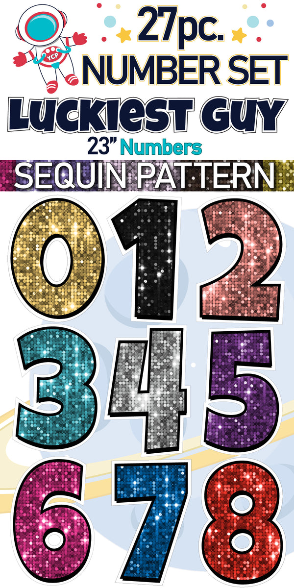 23" Luckiest Guy 27 pc. Number Set in Sequin Pattern