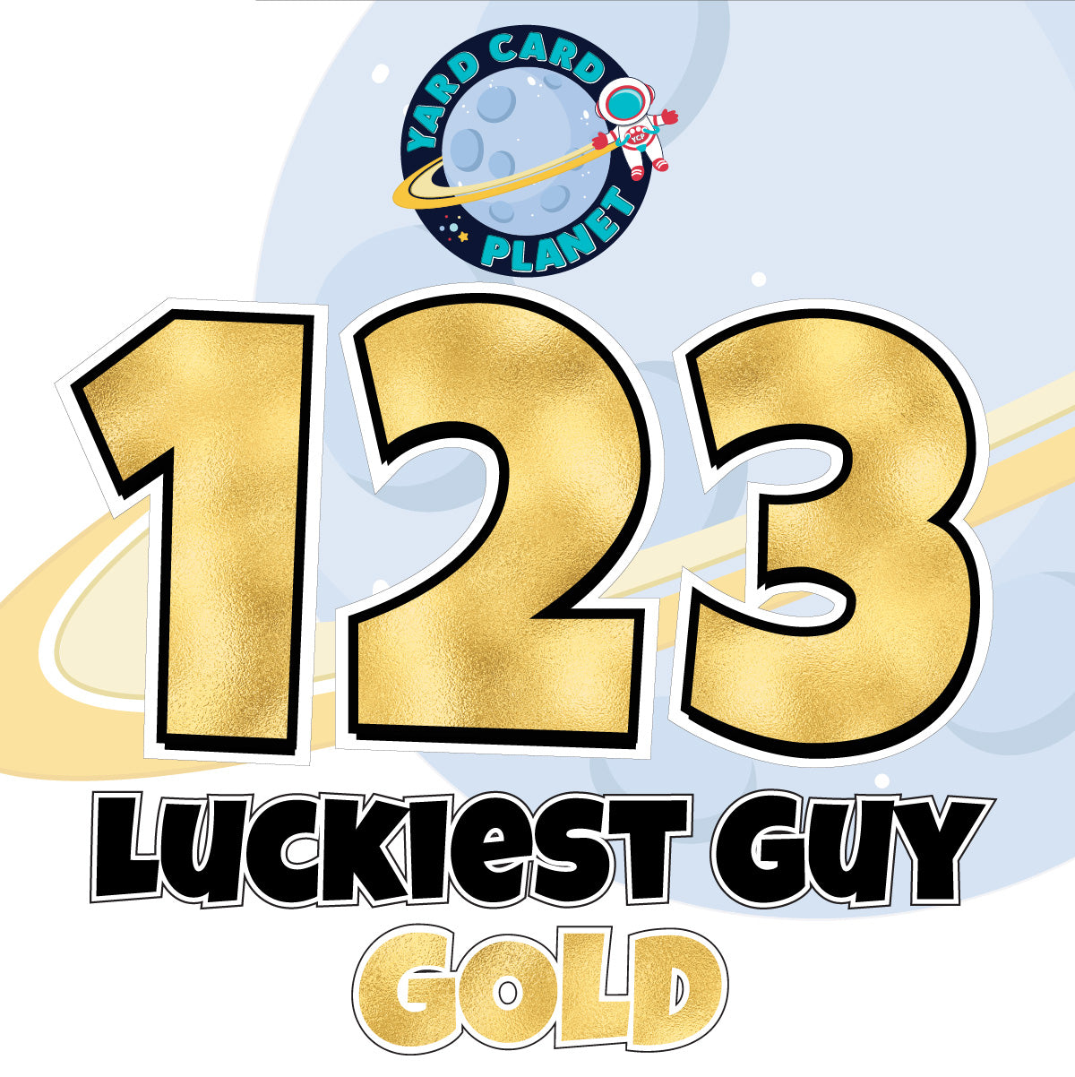 18" Luckiest Guy 52 pc. Numbers and Symbols Set in Metallic Foil Pattern