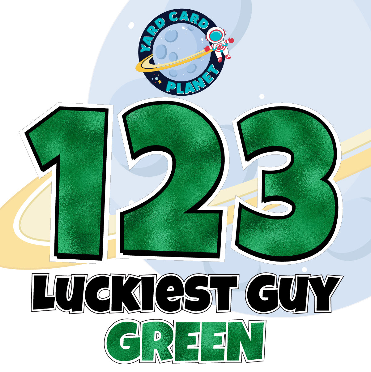 18" Luckiest Guy 52 pc. Numbers and Symbols Set in Metallic Foil Pattern