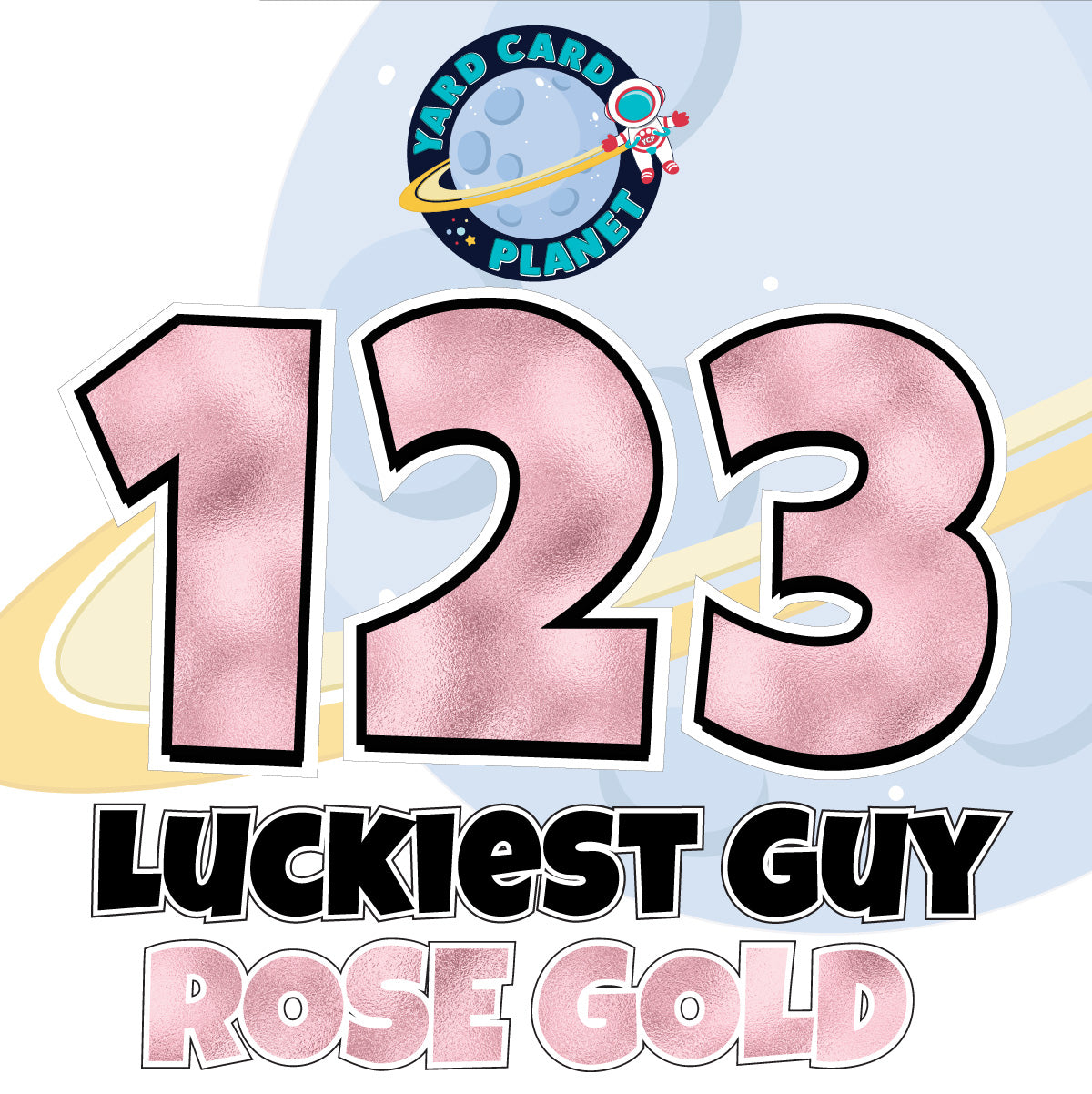 18" Luckiest Guy 52 pc. Numbers and Symbols Set in Metallic Foil Pattern