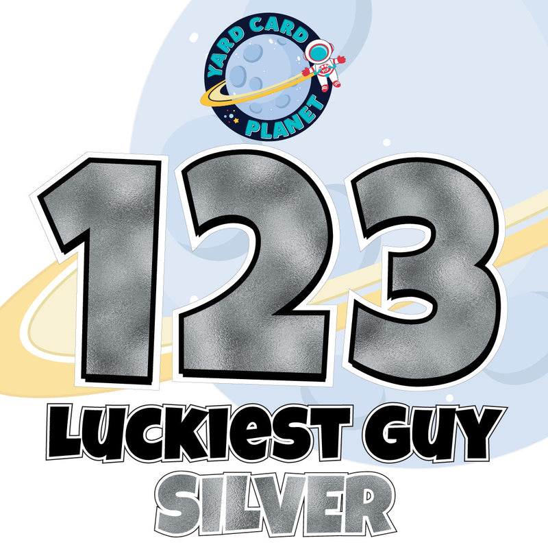 18" Luckiest Guy 52 pc. Numbers and Symbols Set in Metallic Foil Pattern
