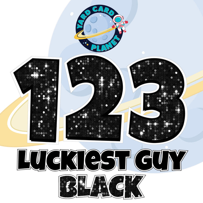 18" Luckiest Guy 52 pc. Numbers and Symbols Set in Sequin Pattern
