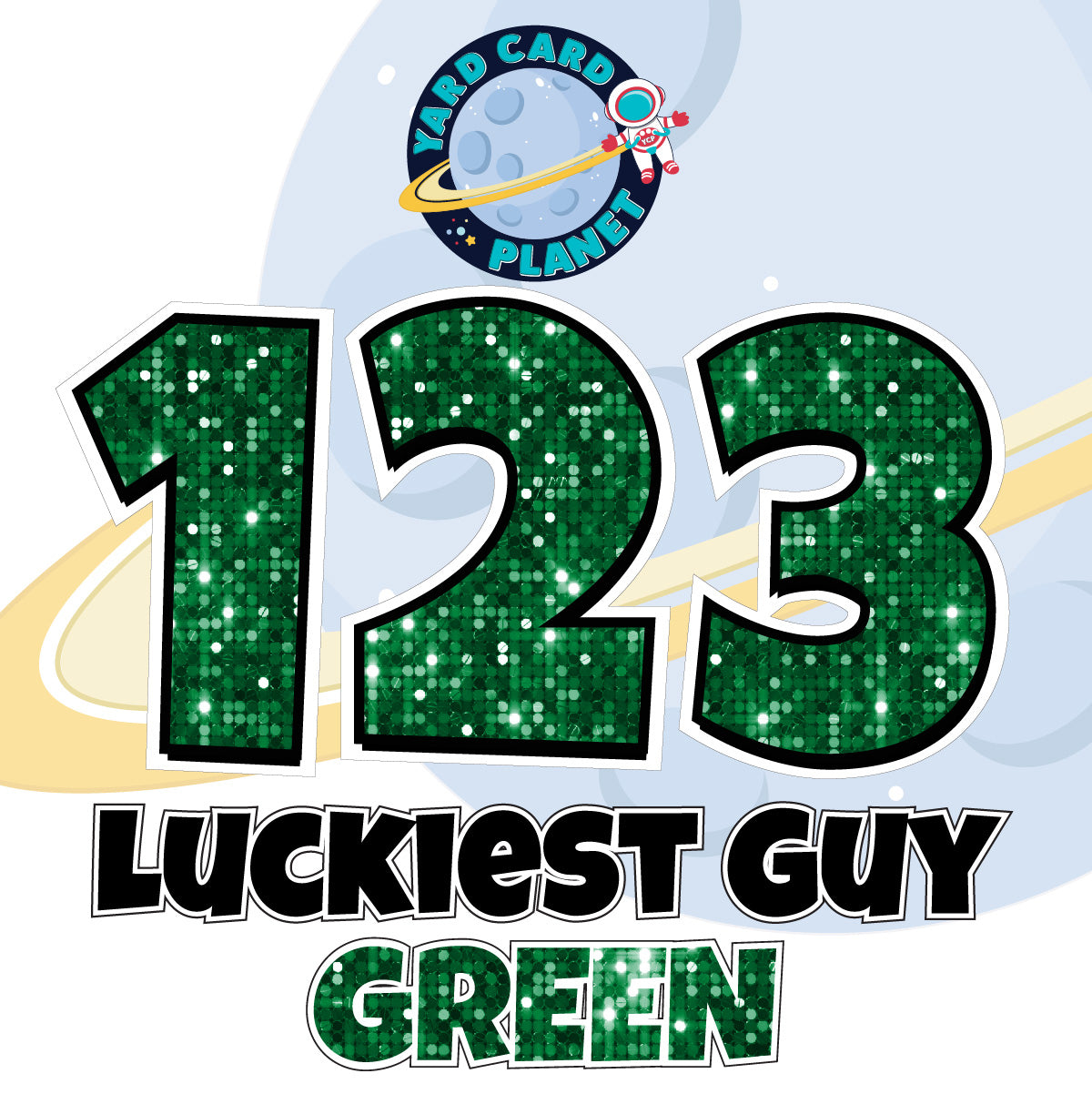 18" Luckiest Guy 52 pc. Numbers and Symbols Set in Sequin Pattern