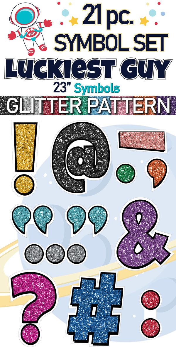 23" Luckiest Guy 21 pc. Symbol Set in Glitter Pattern