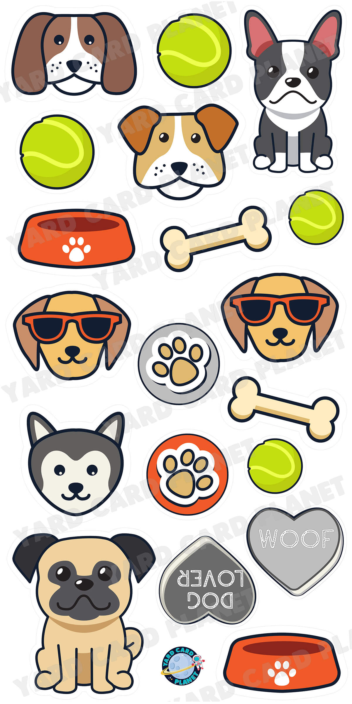 Dog Lover Yard Card Flair Set