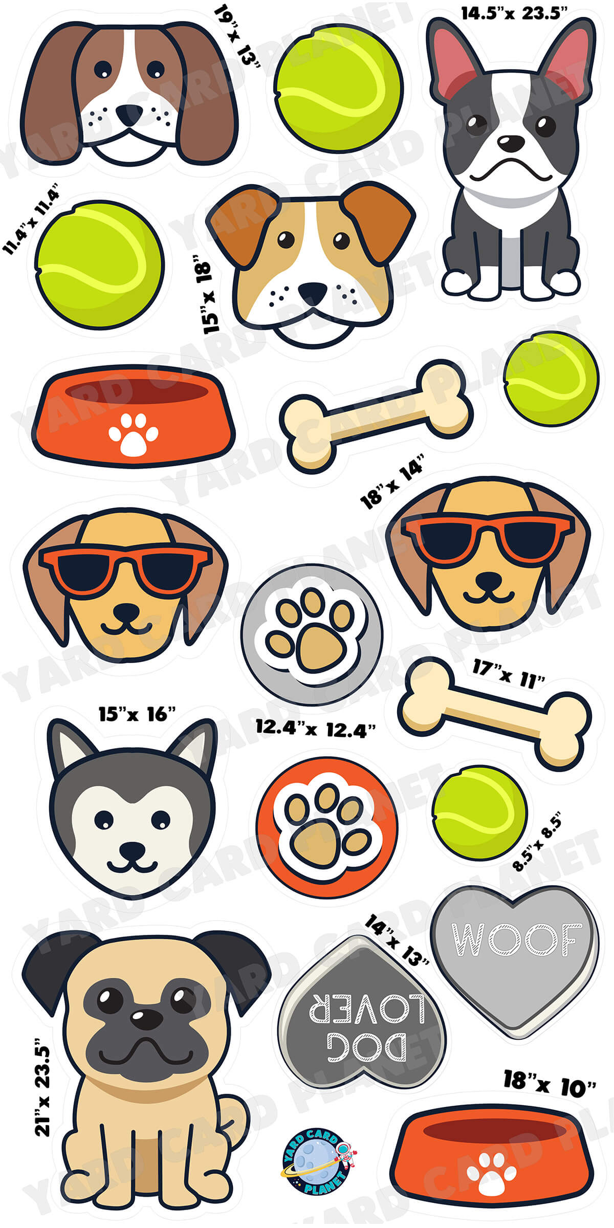 Dog Lover Yard Card Flair Set