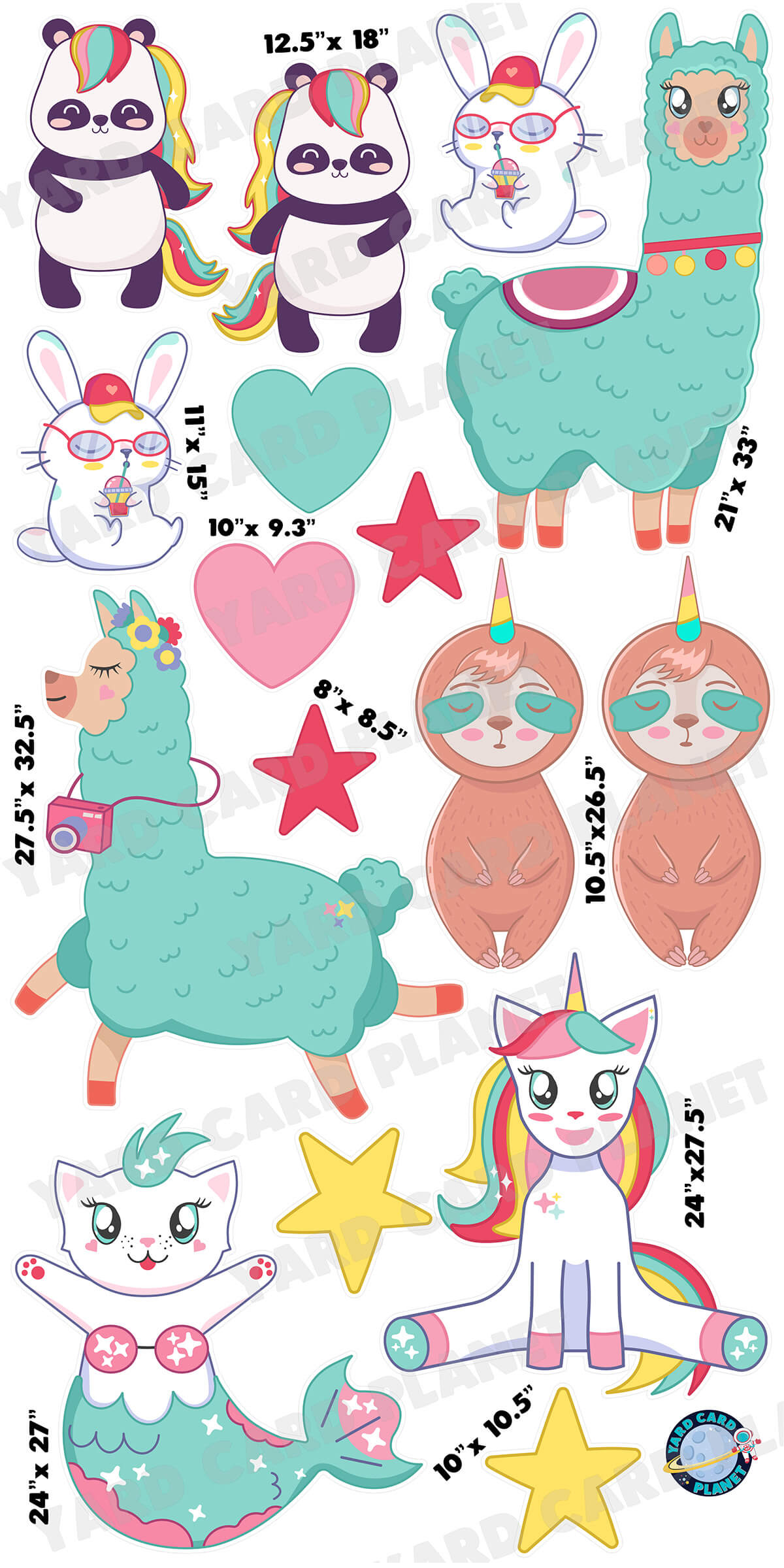 Magical Animals Yard Card Flair Set