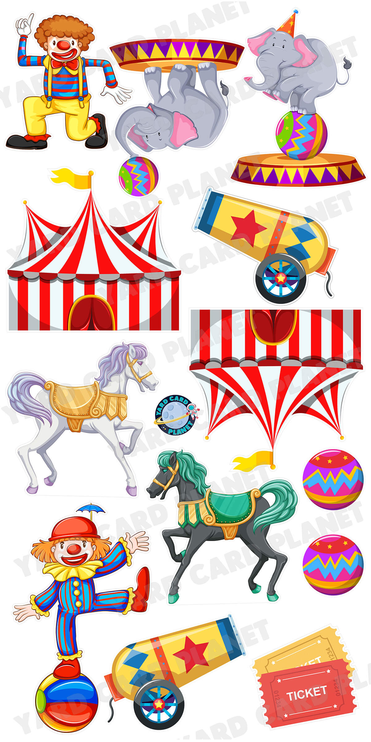 Life is a Circus Yard Card Flair Set