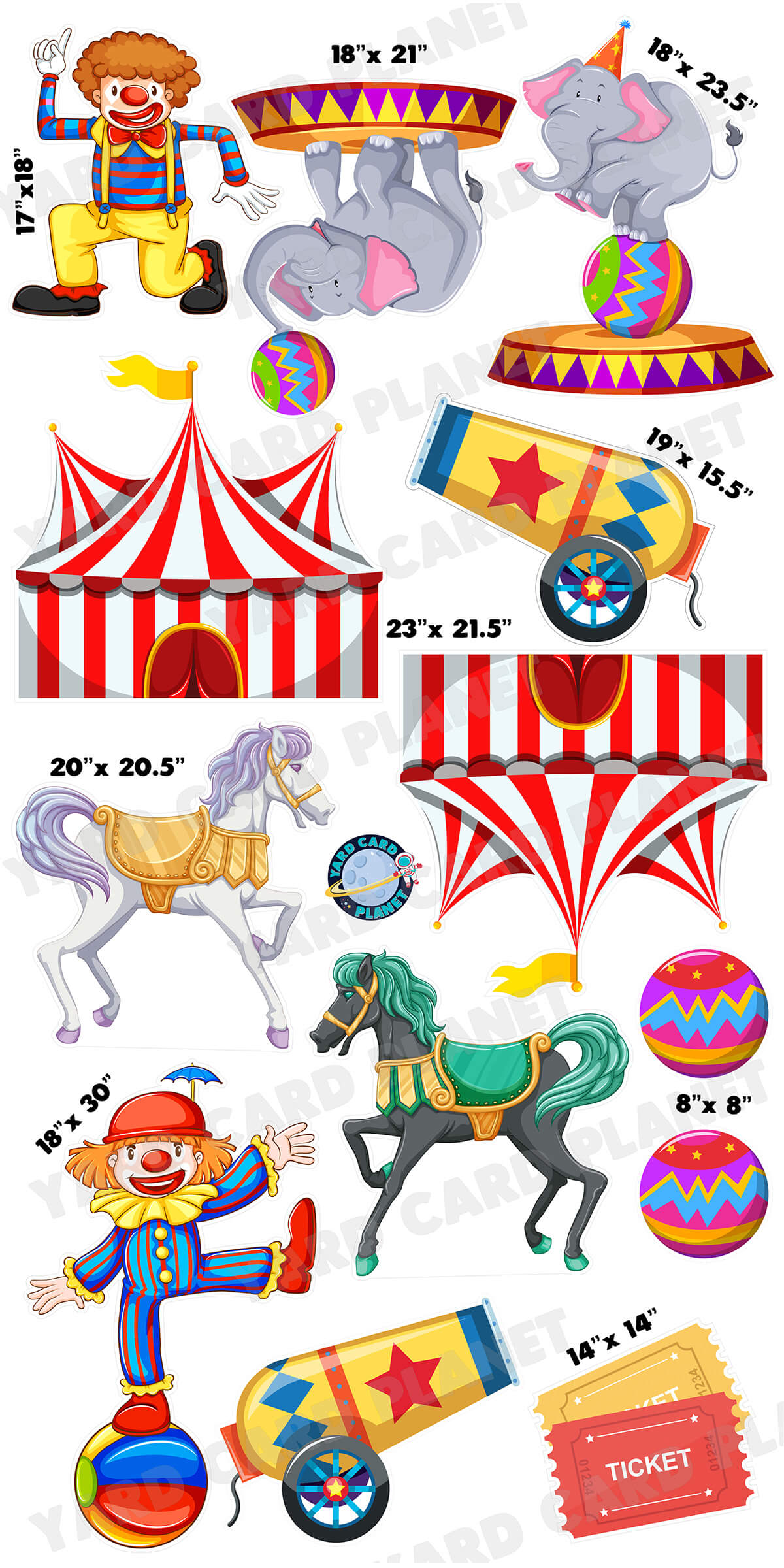 Life is a Circus Yard Card Flair Set