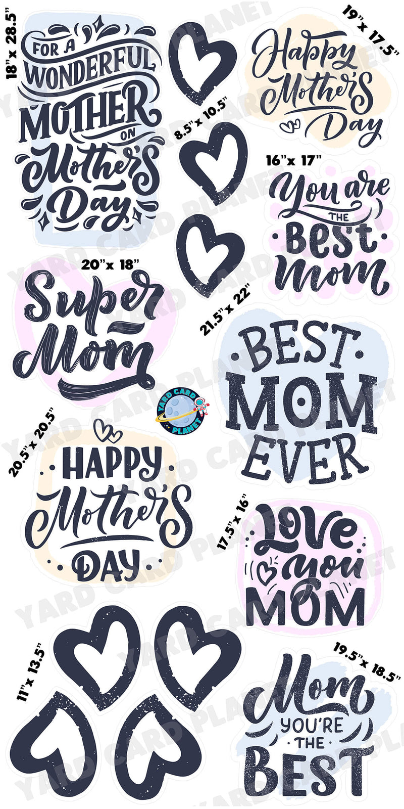 Super Mom Superhero Mother's Day Yard Card Flair Set