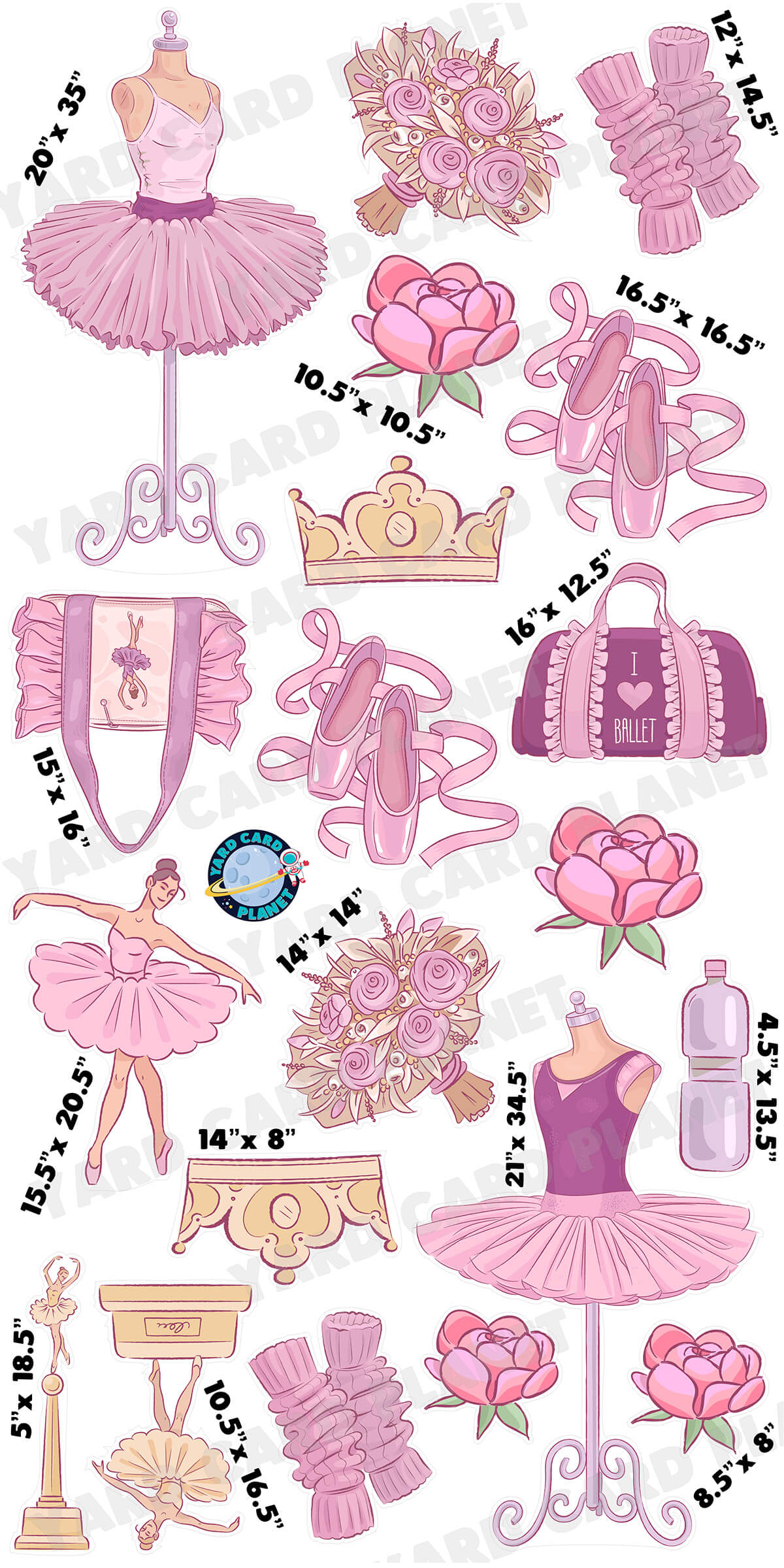 Beautiful Ballerina Ballet Yard Card Flair Set