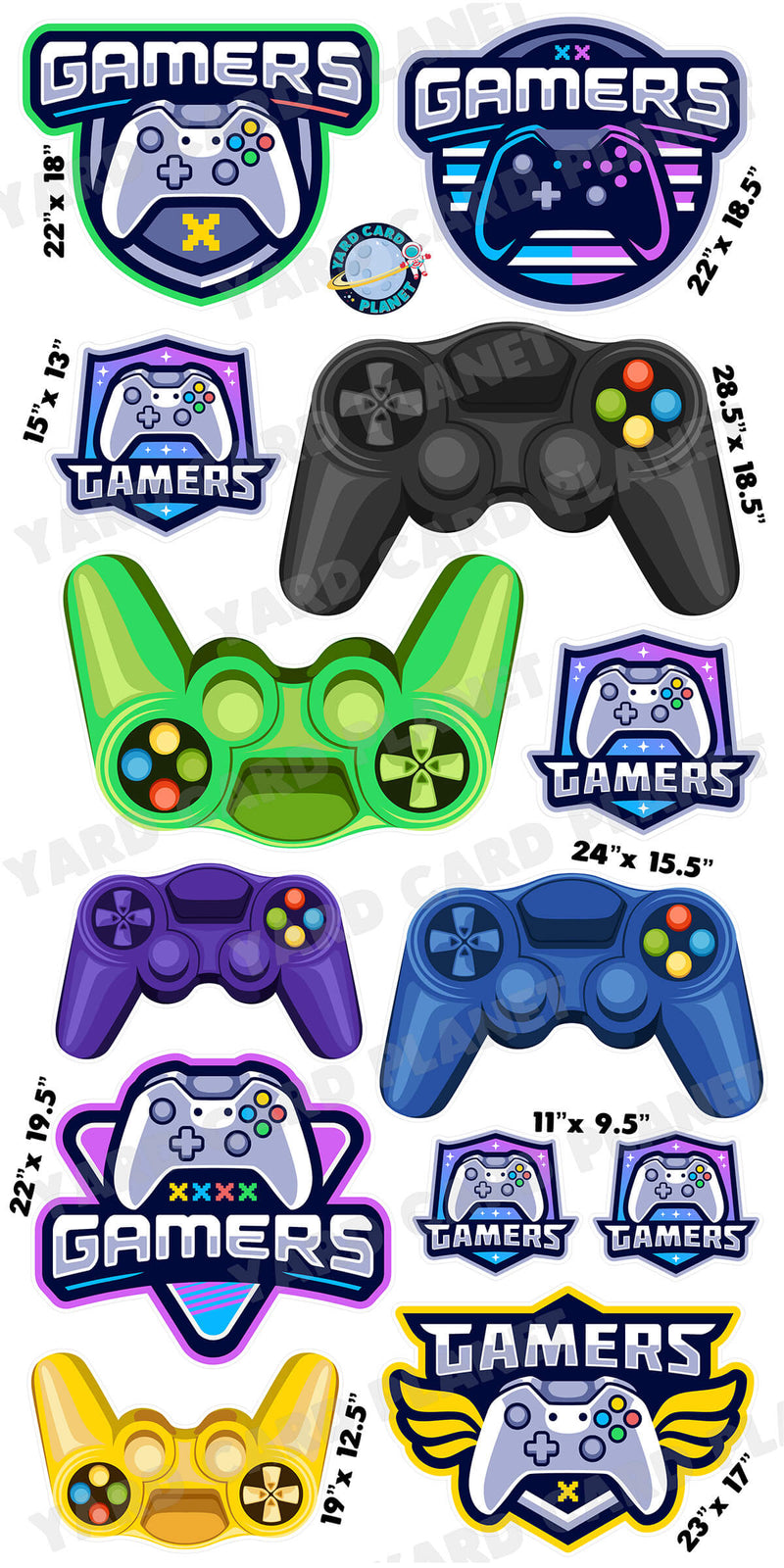 We Are Gamers Video Game Yard Card Flair Set
