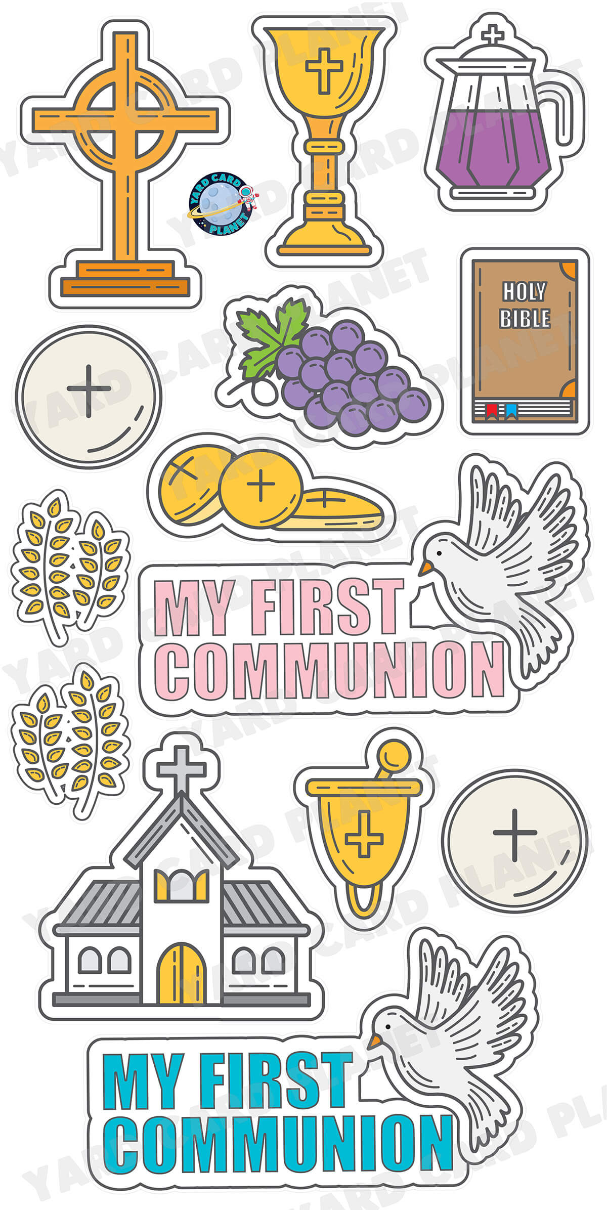 My First Communion Yard Card Flair Set