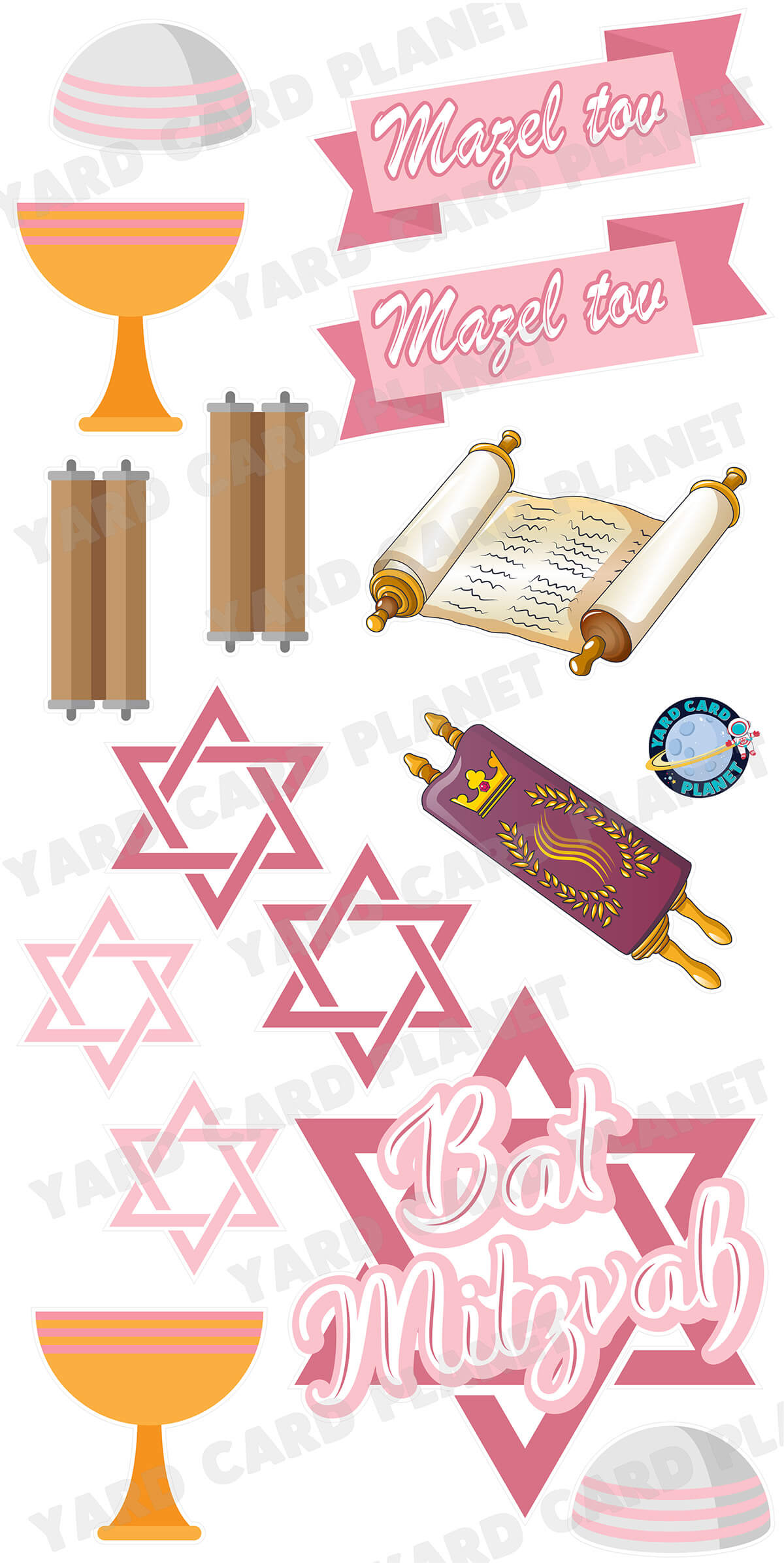 Bat Mitzvah Yard Card Flair Set