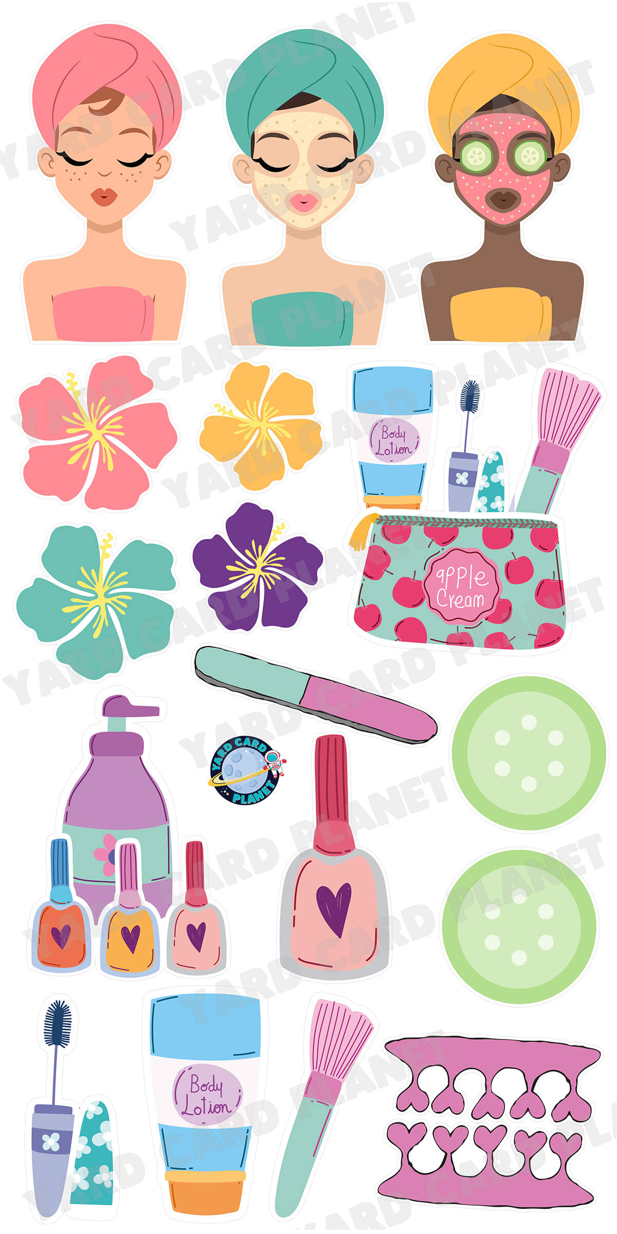 Spa Day Yard Card Flair Set