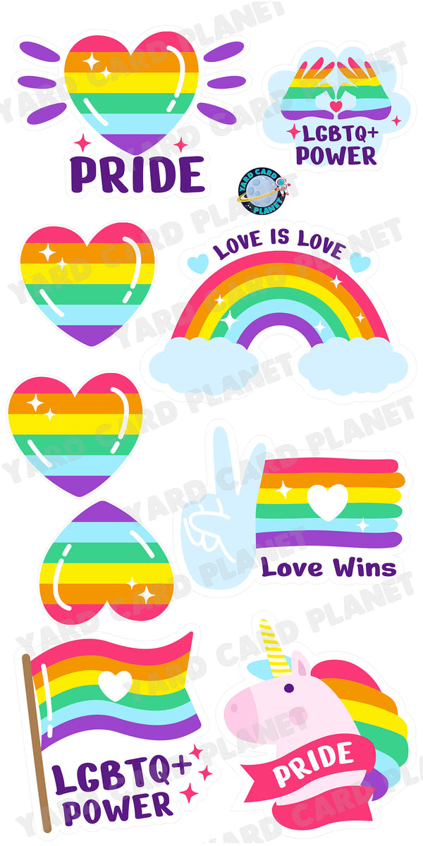 Pride Rainbow Yard Card Flair Set