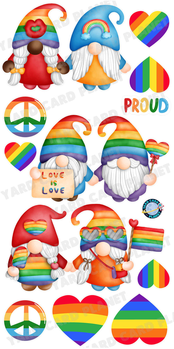 Pride Gnomes Yard Card Flair Set