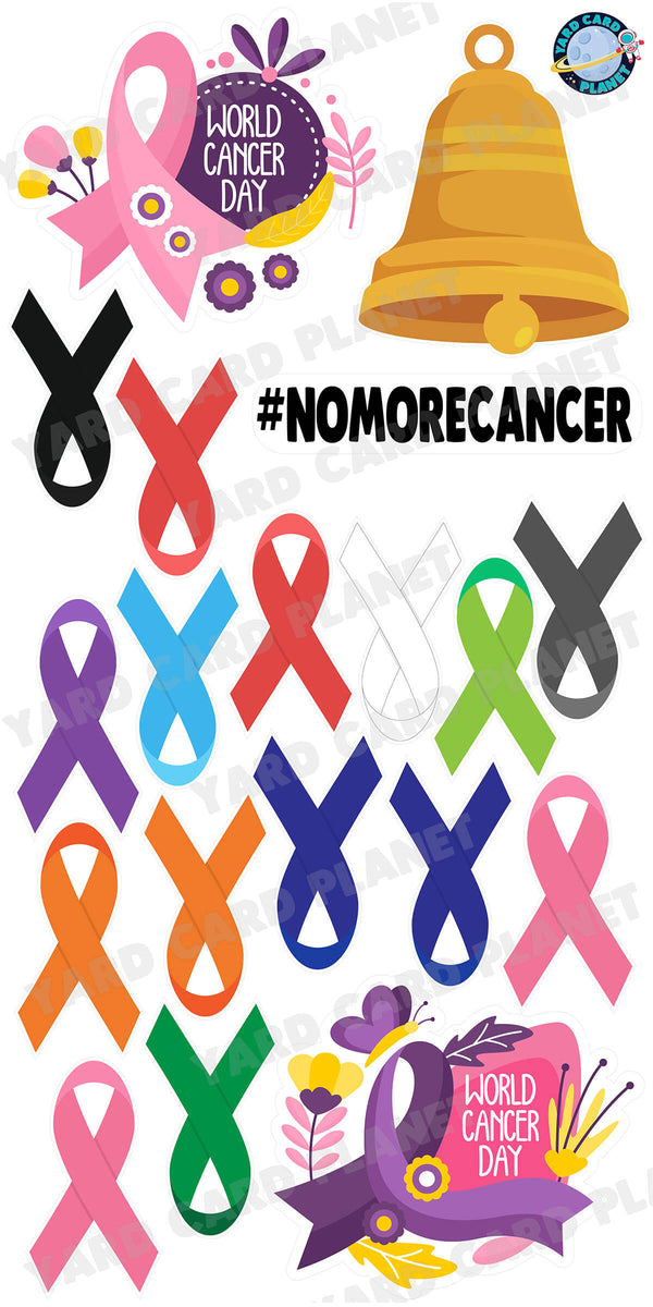 Cancer Awareness Ribbons Yard Card Flair Set