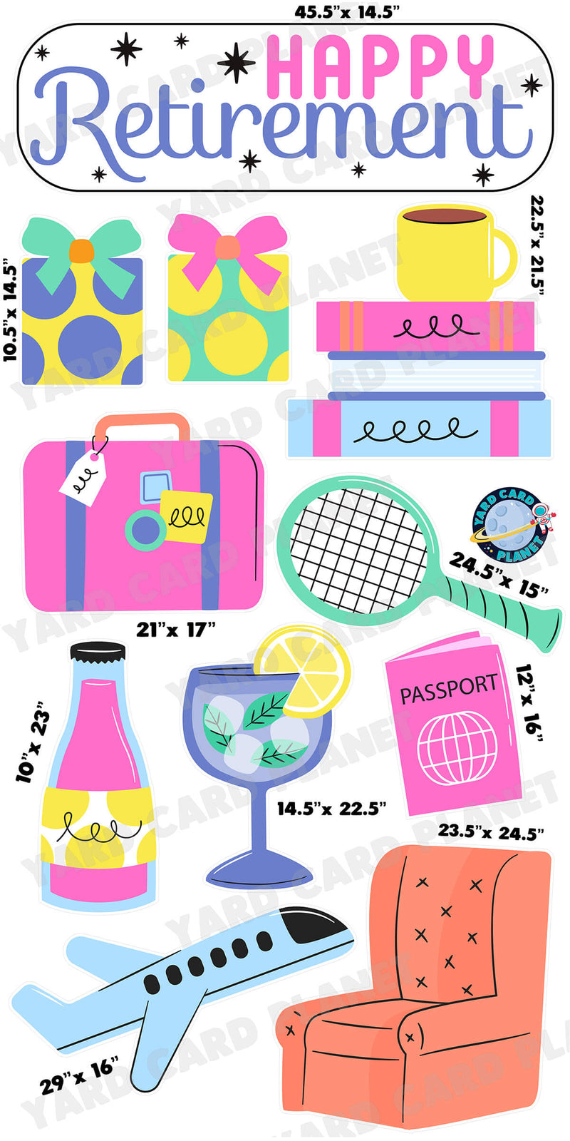 Active Retirement EZ Quick Sign and Yard Card Flair Set