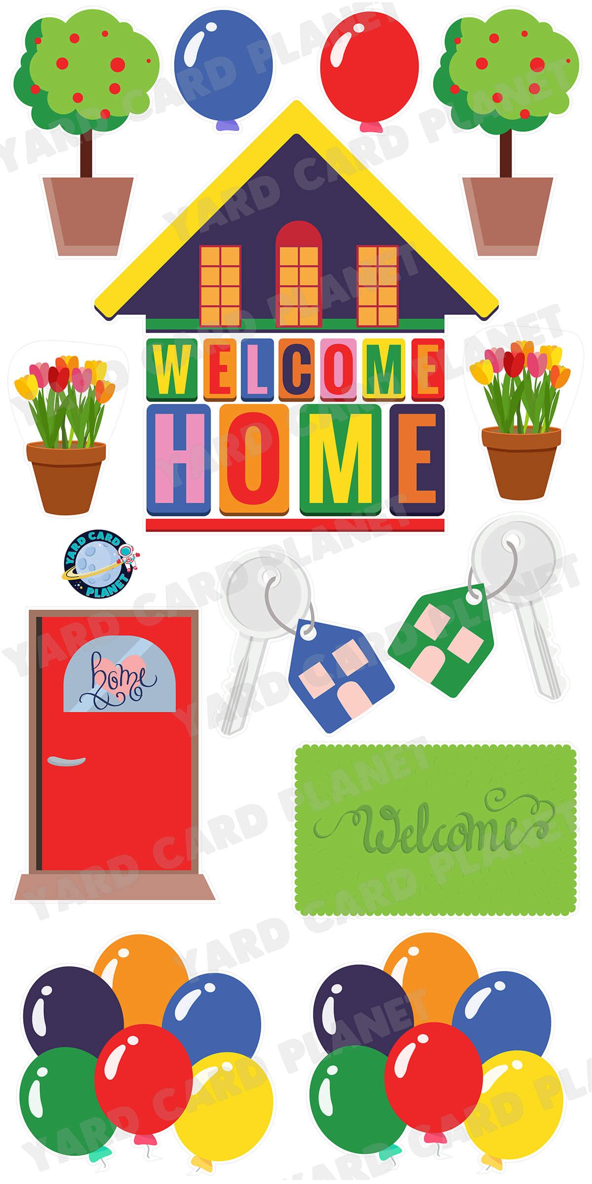 Welcome Home Yard Card Flair Set