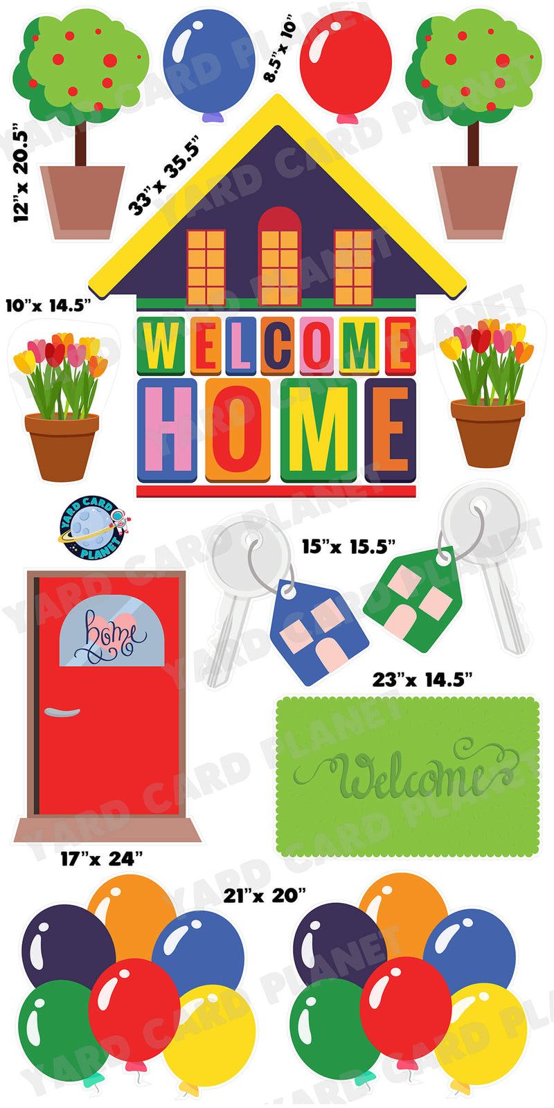 Welcome Home Yard Card Flair Set