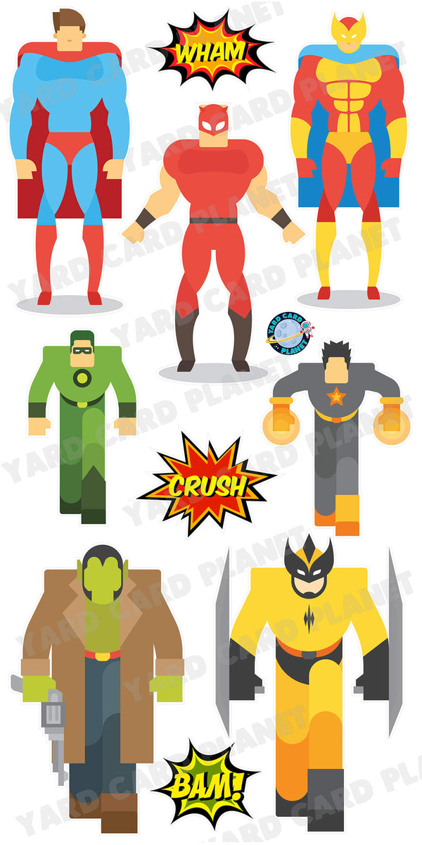 Superhero Characters Yard Card Flair Set - Part 1