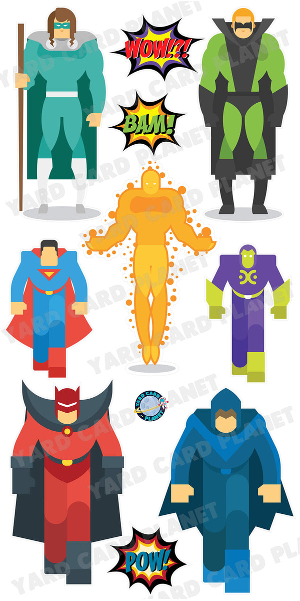 Superhero Characters Yard Card Flair Set - Part 2
