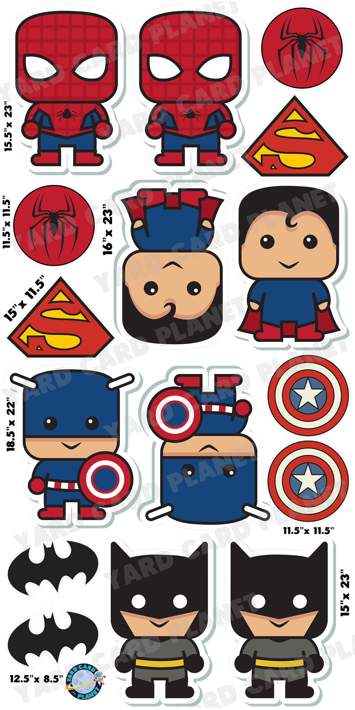 Little Superheroes Yard Card Flair Set - Part 1